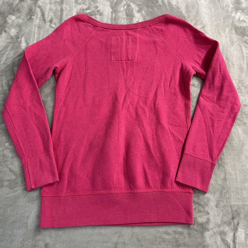 Hollister Sweatshirt Womens L Pink Laguna Surf Academy Scoop Neck Fleece Y2K - Picture 2 of 7